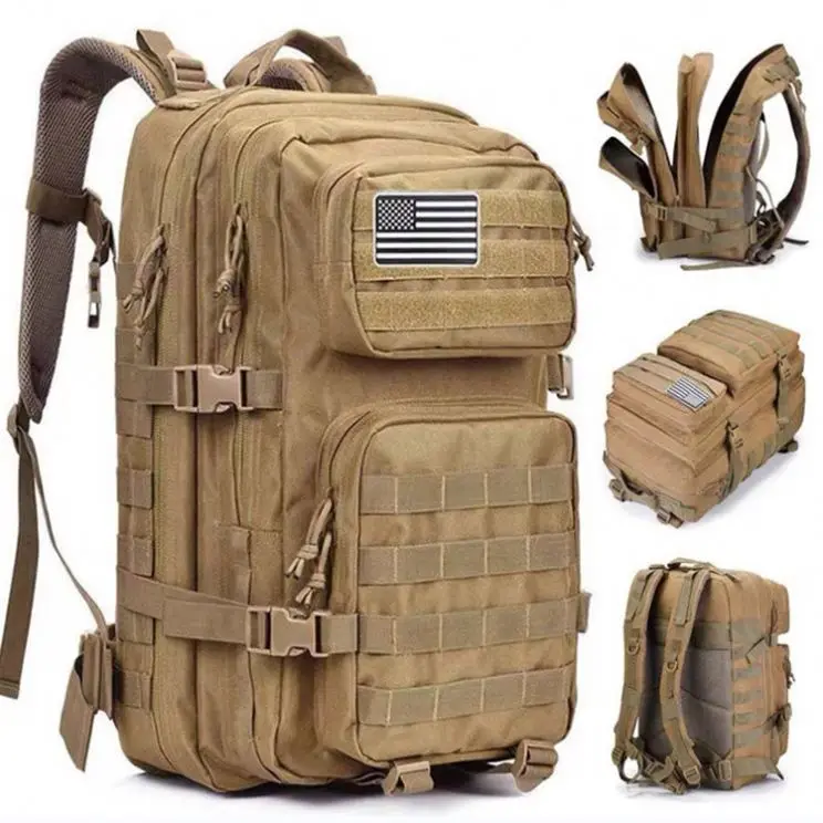 Men 45L Large Tactical Backpacks Molle System Rucksack Daypack Waterproof Unisex Camping Hiking Outdoor Sport Travel Pack Bag