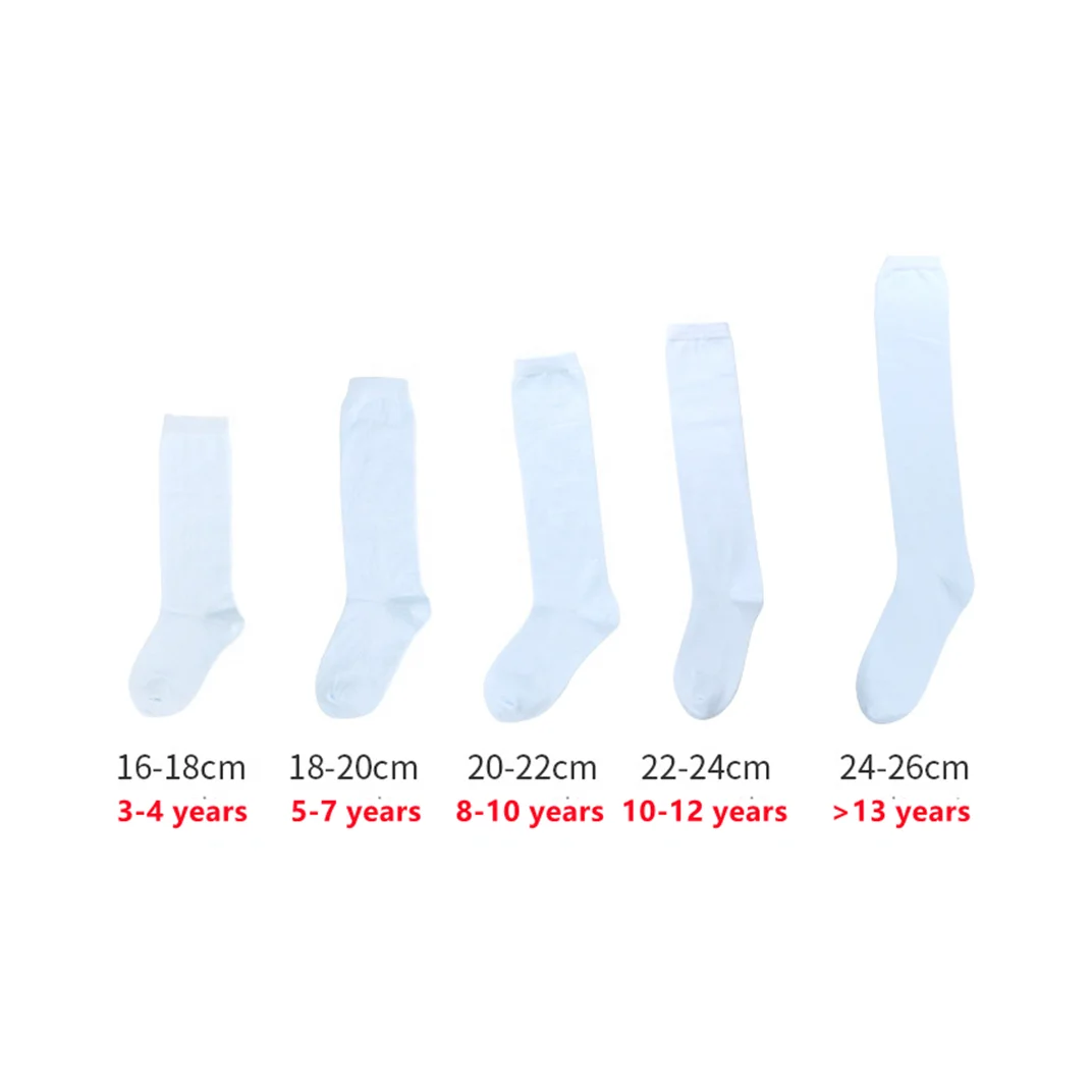 hot sale soft baby socks knee high customized school uniform socks long white knee length socks for baby girls