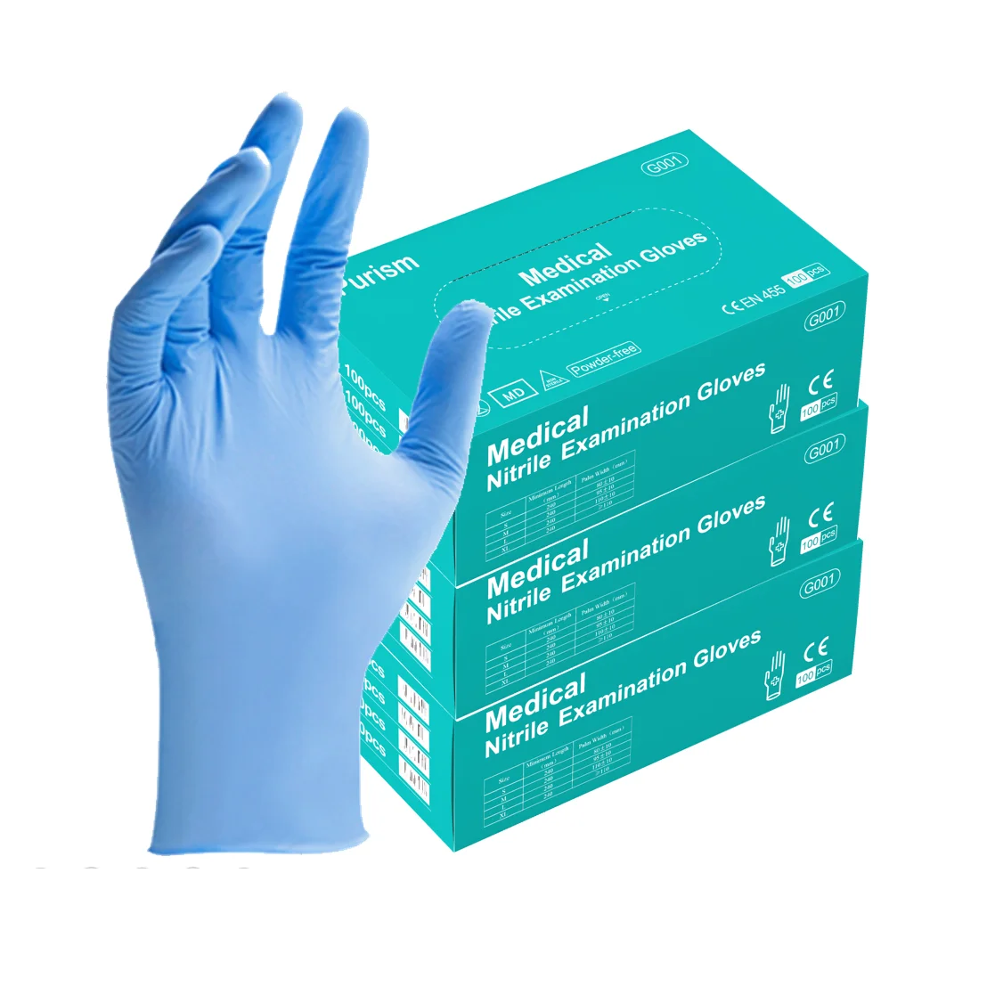 Медицинские перчатки EN455 без порошка, оптовая продажа, дешевые промышленные нитриловые перчатки