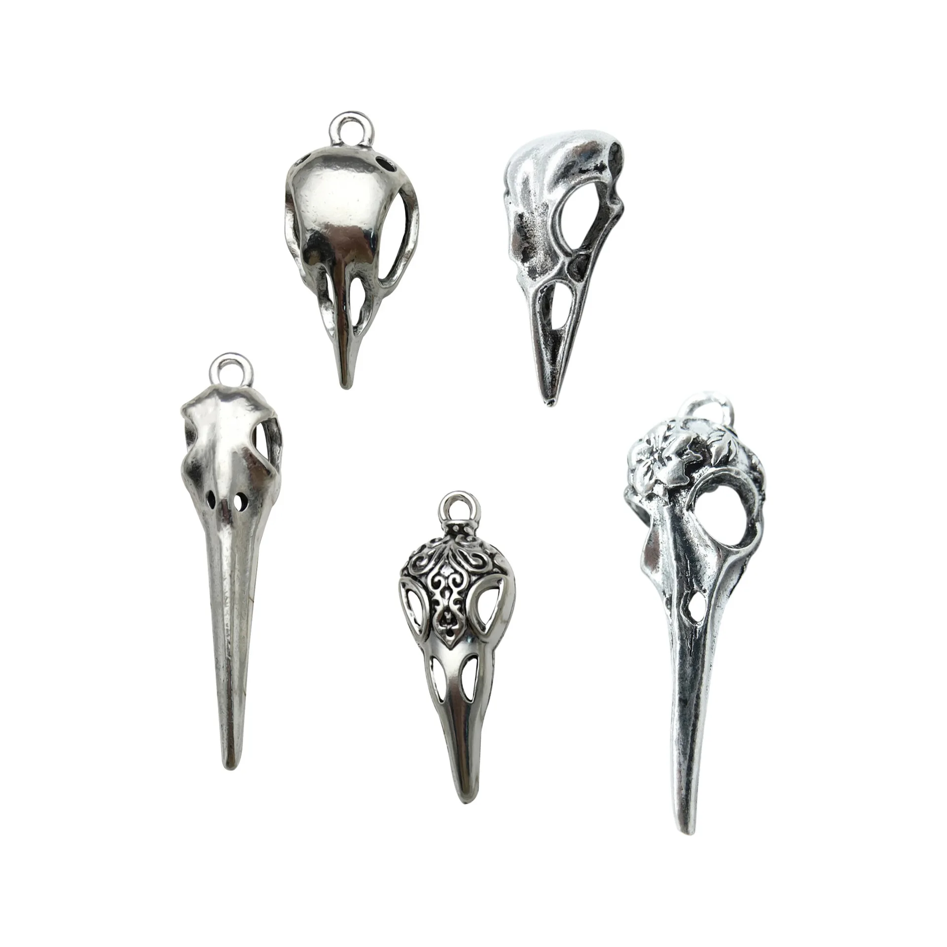 Pendant DIY Handmade Jewelry Alloy 3D Hollow Skull Bird Head Jewelry Accessories Charms For Jewelry Making