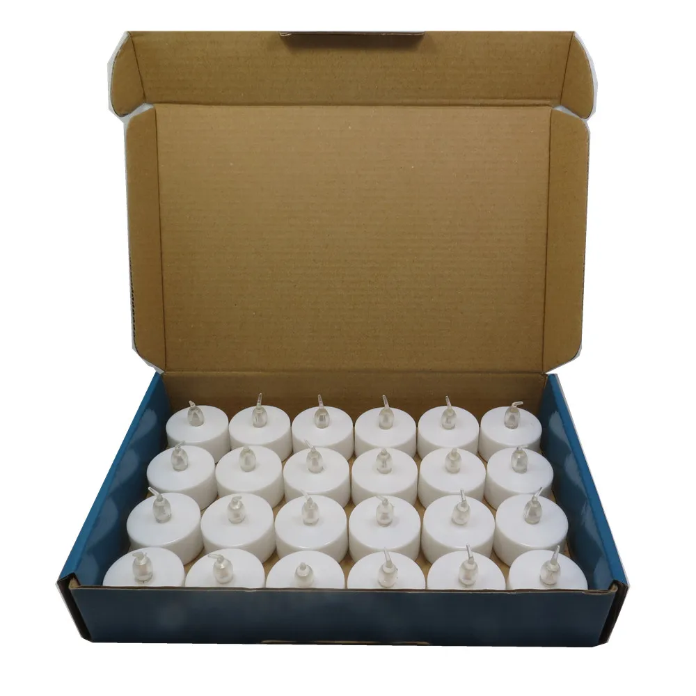 Wholesale Wedding Mini Flameless Tea Candles Electric LED Tealight Candles 24pcs One Box