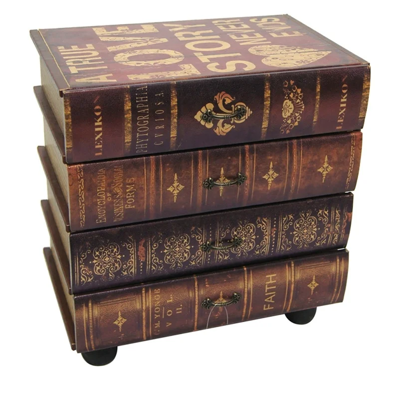 Antique 3-5 Cabinet Drawers Wood  and Pvc Printing  Living Room Cabinet and Bedroom Furniture Nightstands Bedside Table