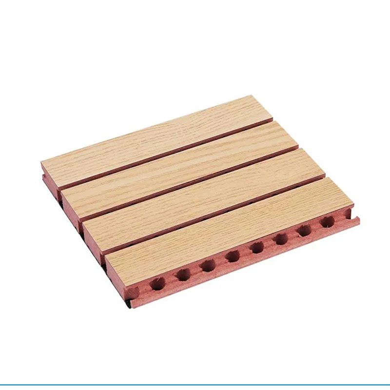 Fireproof Wooden Grooved Wall Paneling MDF Board Akustik Panel for Office Building Acoustic Panels