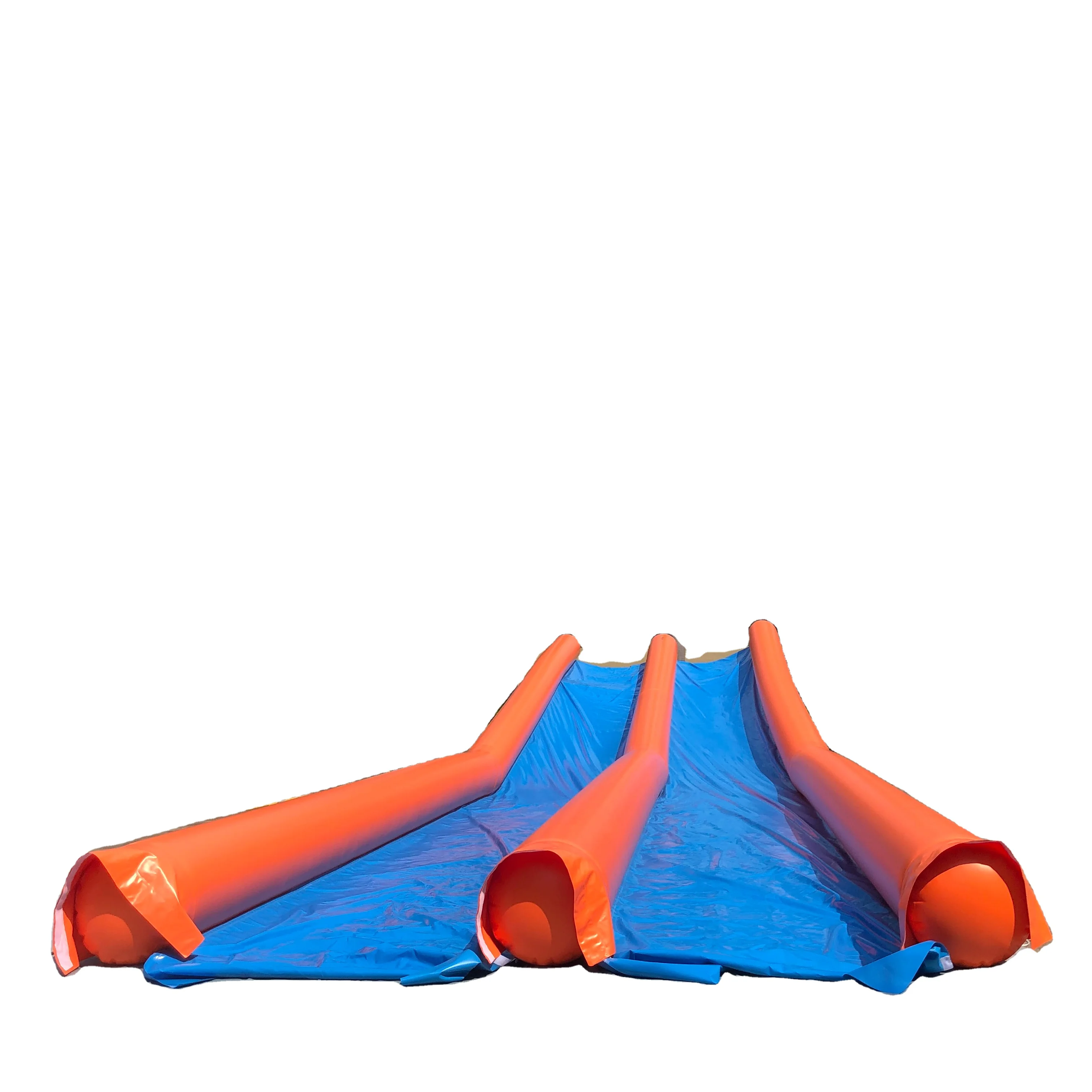 300Ft Slip Outdoor Lawn Sports Game Inflatable Water Big Slide With Pool For Commercial Use