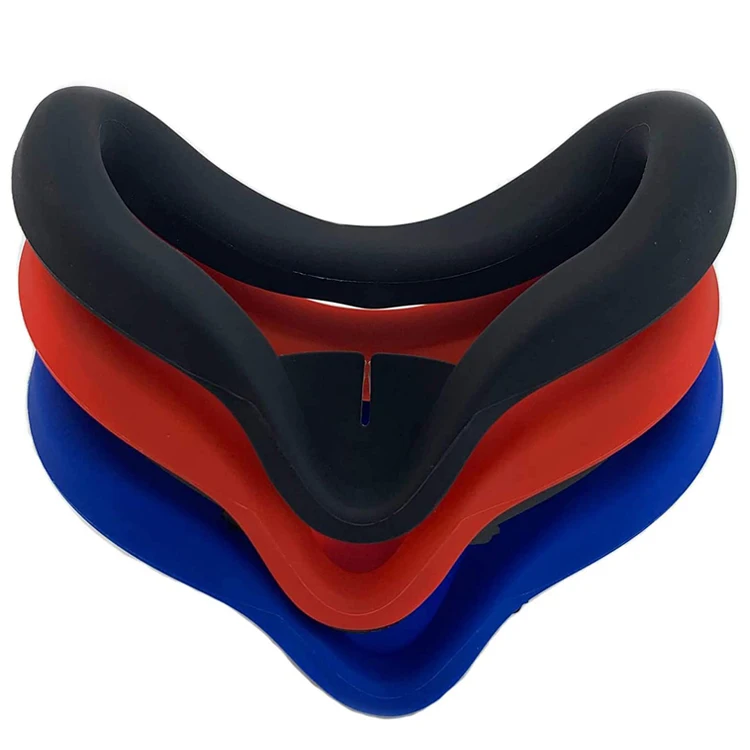VR Silicone Cover Eye Pad for Oculus Quest 2 - Sweat-Proof, Lightproof, Non-Slip, Washable Black/Blue/Red