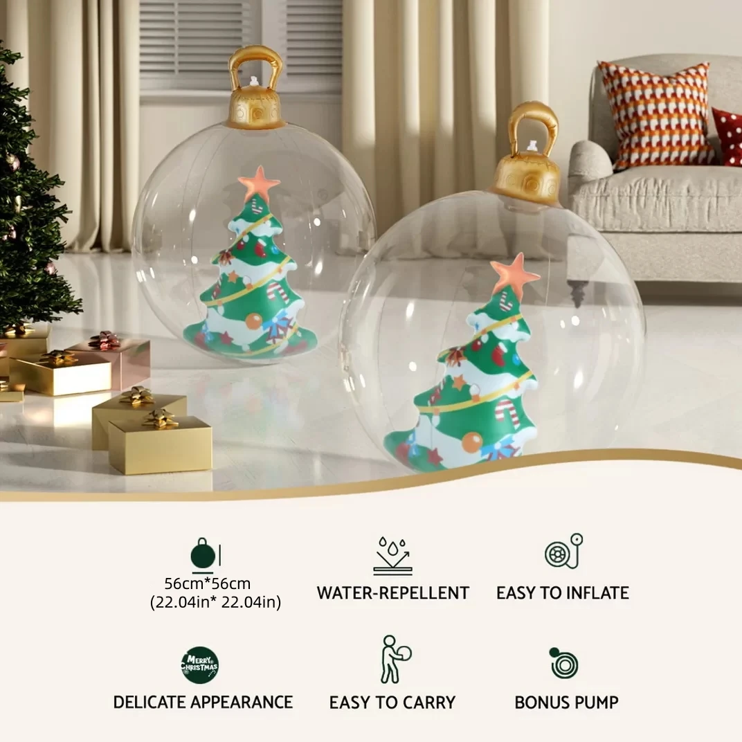 New Arrival Snowflake Xmas Decorations Ball Outdoor Inflatable Decoration Christmas Snowman Ball In Ball