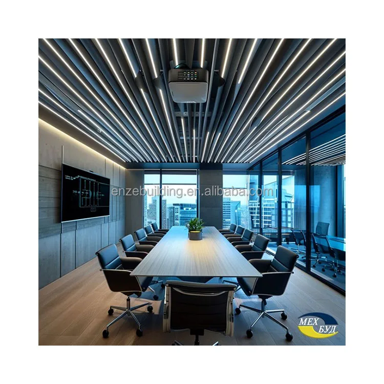 Customized U-Baffle Ceiling System Metal Square Tube Aluminum Ceiling