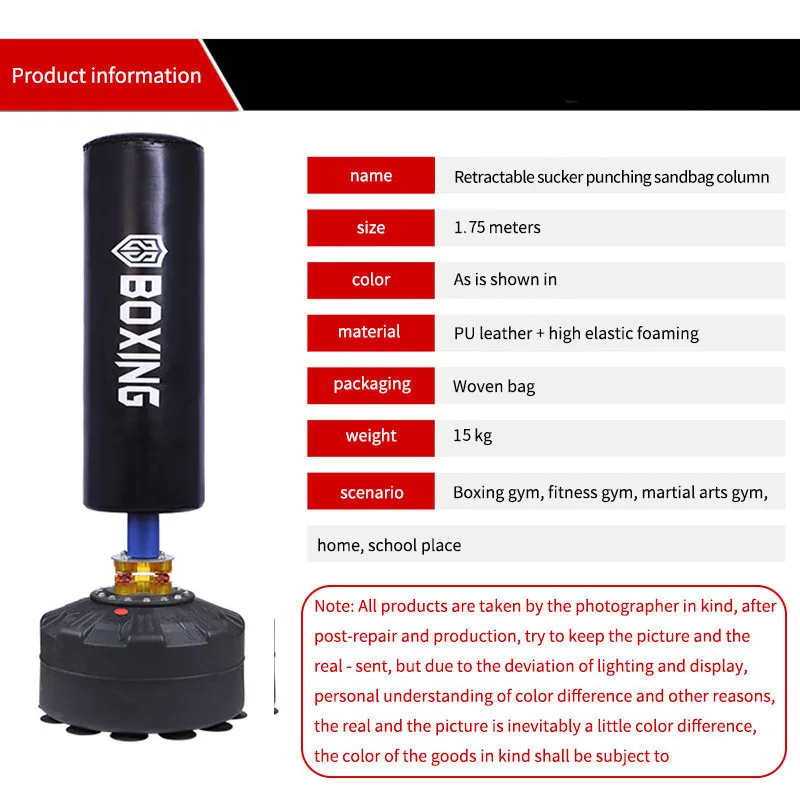 Heavy duty sand filled high foaming explosion-proof leather FreeStanding Kick Boxing Punching Bag