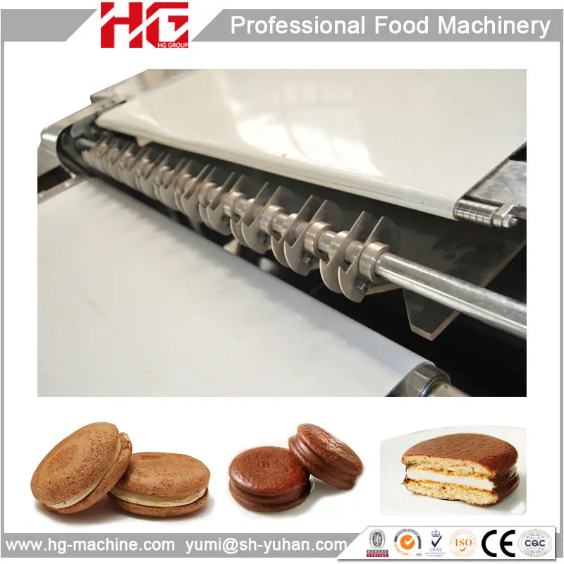 Full Automatic Sandwich Cake Machine choco pie production line baking equipment
