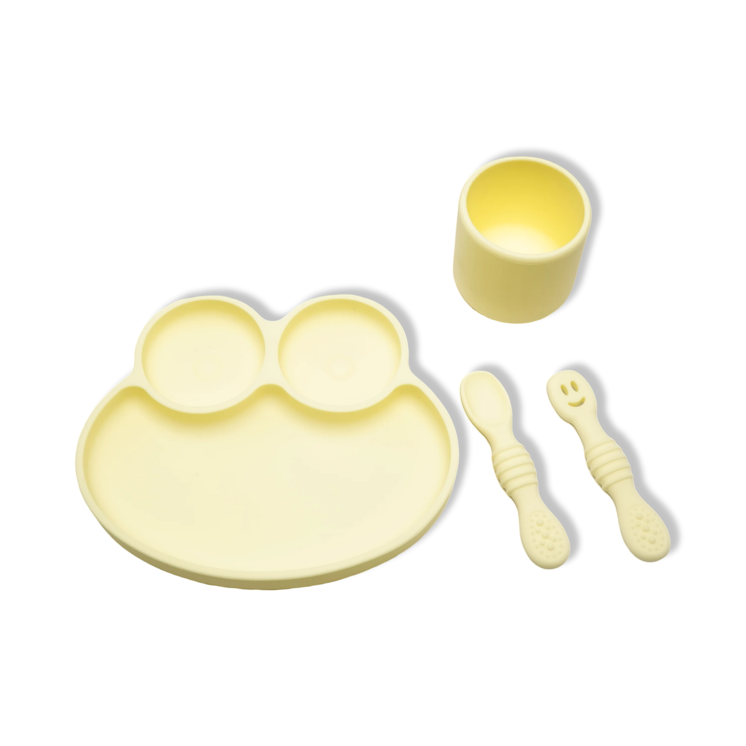 Baby Safety Products Non Toxic Food Grade Bpa Free Silicone Divider Kids Feeding Plate Bowl Set With Spoon