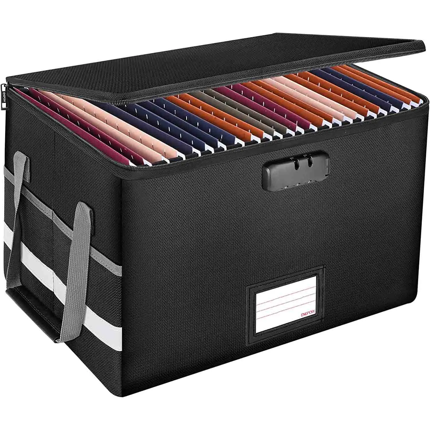 New style Collapsible Fireproof Document Box with Handle Portable Home Office Safe Box File Box with Lock