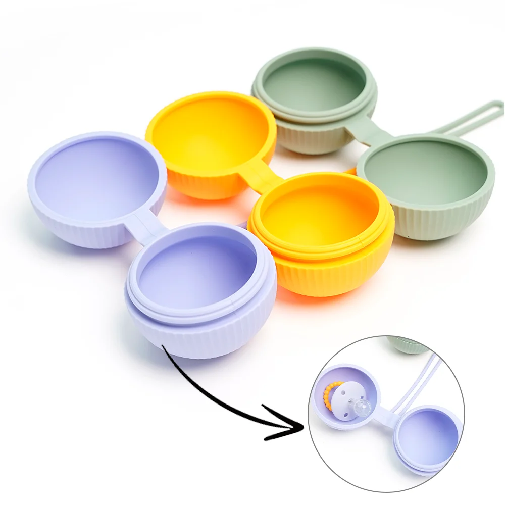 Hot Sale Silicone Pacifier Bag Soother Holder Case Dummy Storage Case Protective Pacifier Storage Container For Baby