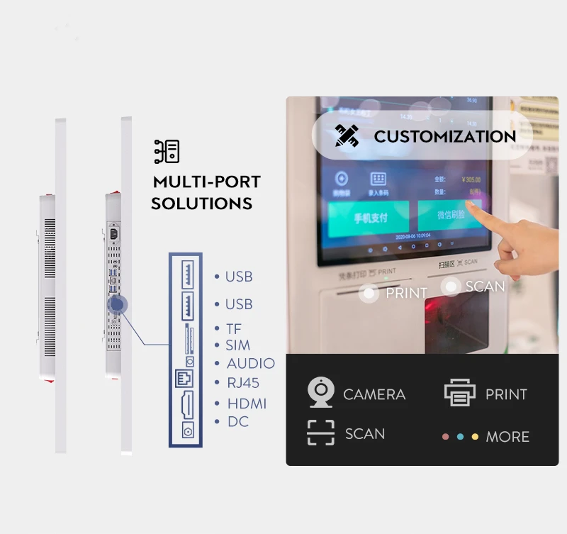 Wall mount android tablet screen interactive touch monitor screen advertising lcd display