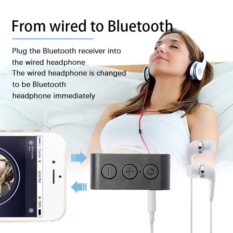 
Bluetooth Car Aux Adapter BR03 AUX Streaming A2DP Kit with Music Speaker Wireless Bluetooth Receiver 3.5mm Jack Audio 