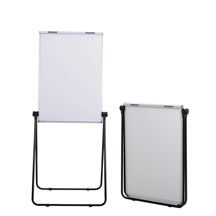 Office height adjustable double sided magnetic writing whiteboard flipchart easel foldable mobile u shape flip chart stand