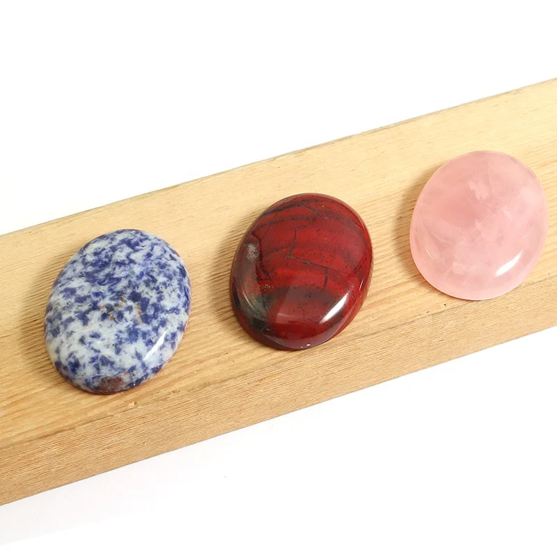 Charms 30x40mm Natural Stone Oval Beads No Drill Hole Cab Cabochon Stone For Jewelry Making Trendy Accessories