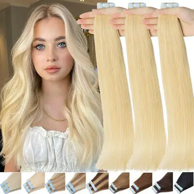Hign quality Russia natural blonde 100% real virgin k tip human hair invisible raw tape in extensions
