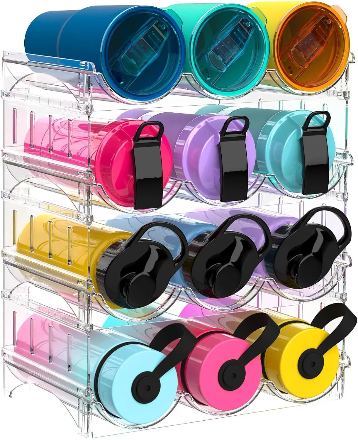 Wholesale New Design Kitchen Cabinet Organizer BPA-Free Plastic Tumbler Mug Cup Water Bottle Storage Wine Holder Bar Travel PC