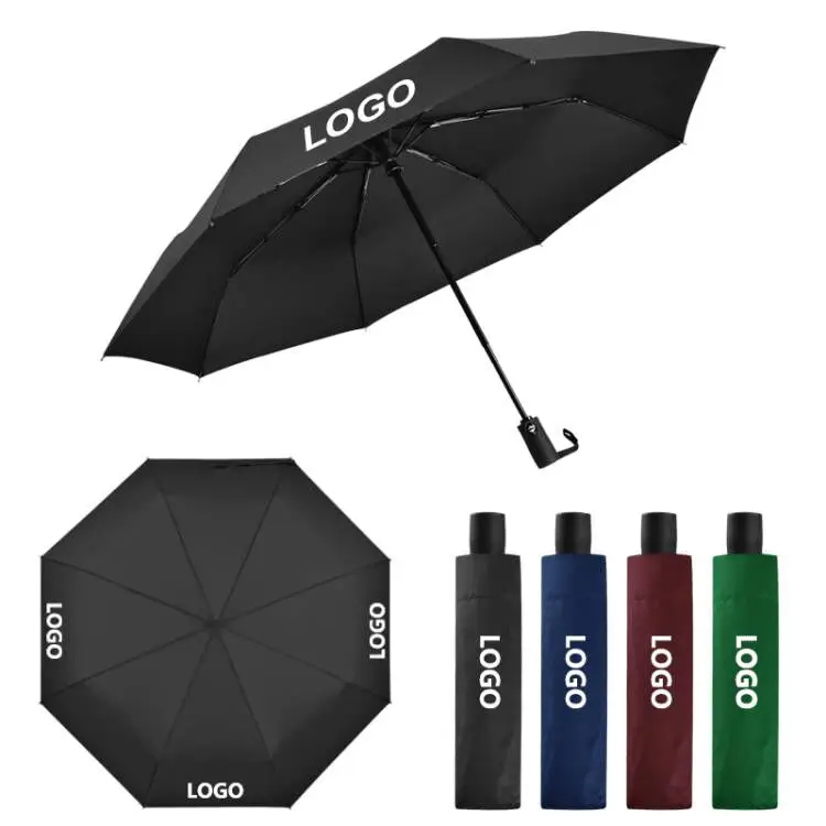 Payung Parapluie Sombrillas Portable Travel Foldable Compact Custom Logo Automatic Paraguas Auto 3 Folding Umbrella