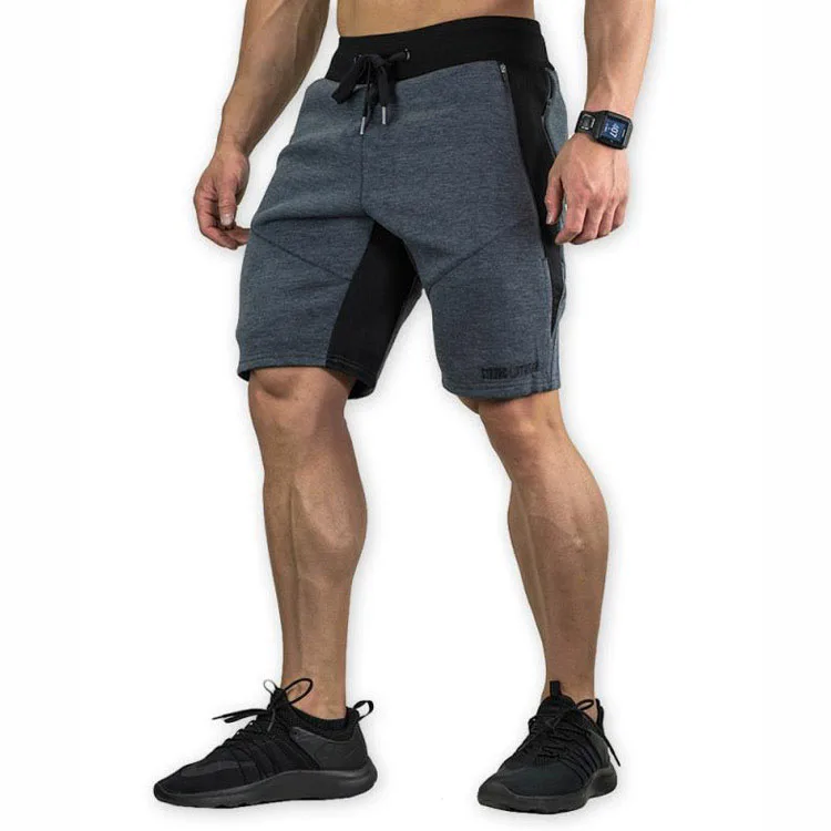 Custom Men Gym Fitness Workout Cotton Shorts With Zipper Gym  Shorts