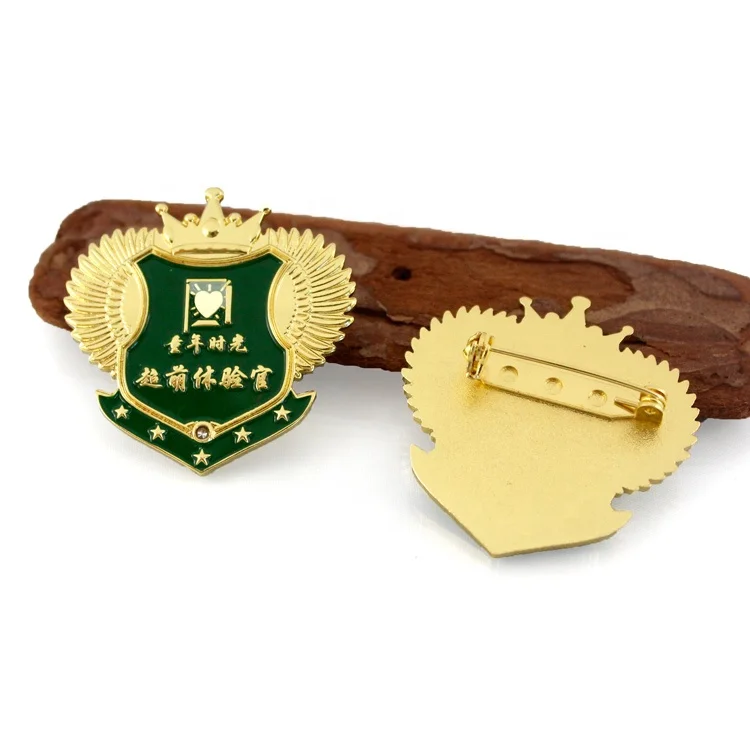 3D effect  zinc alloy metal military badge electroplating gold silver nickel badge