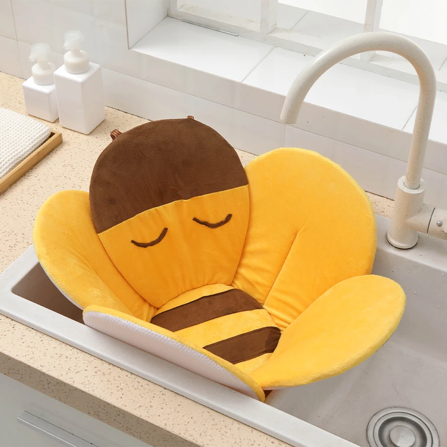 bee shape bath cushion for infant ,infant bathtub mat for sinks, baby bath pad