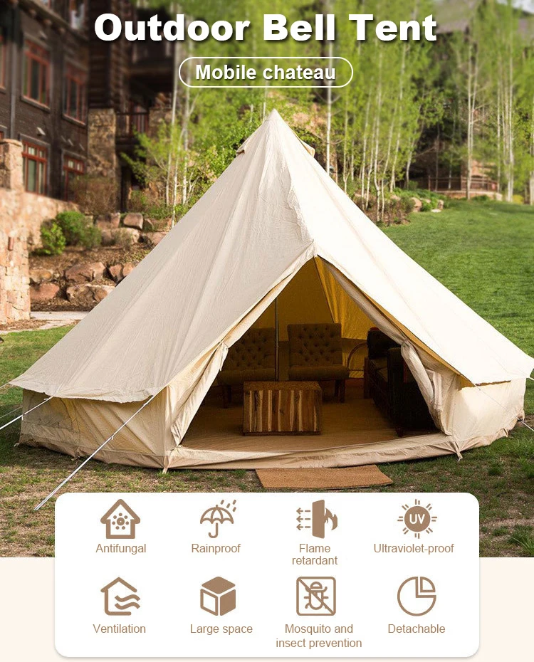 Outdoor Camping Wedding Party Cabin Pyramid Mongolian Yurt Oxford Canvas Glamping Tent