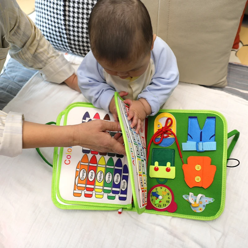 New Educational Busy Board Book Kids Sensory Montessor Tos Activities leaming Board Felt Toddler Busy Board For Kid