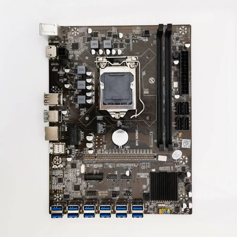 Hot Selling 12 Graphics Cards motherboard B250C V1.0 12P 1X with B250 B250C PCH Chipset