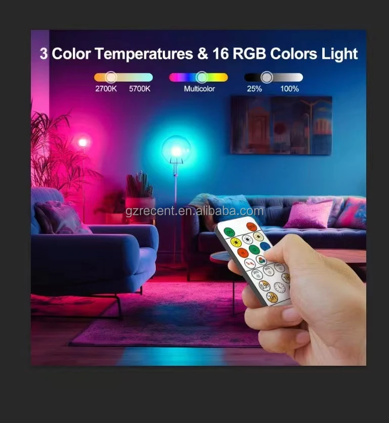USB Rechargeable LED RGB Magnetic E26/E27 Bulb Light Portable Remote for Emergency Camping & Residential Cabinets