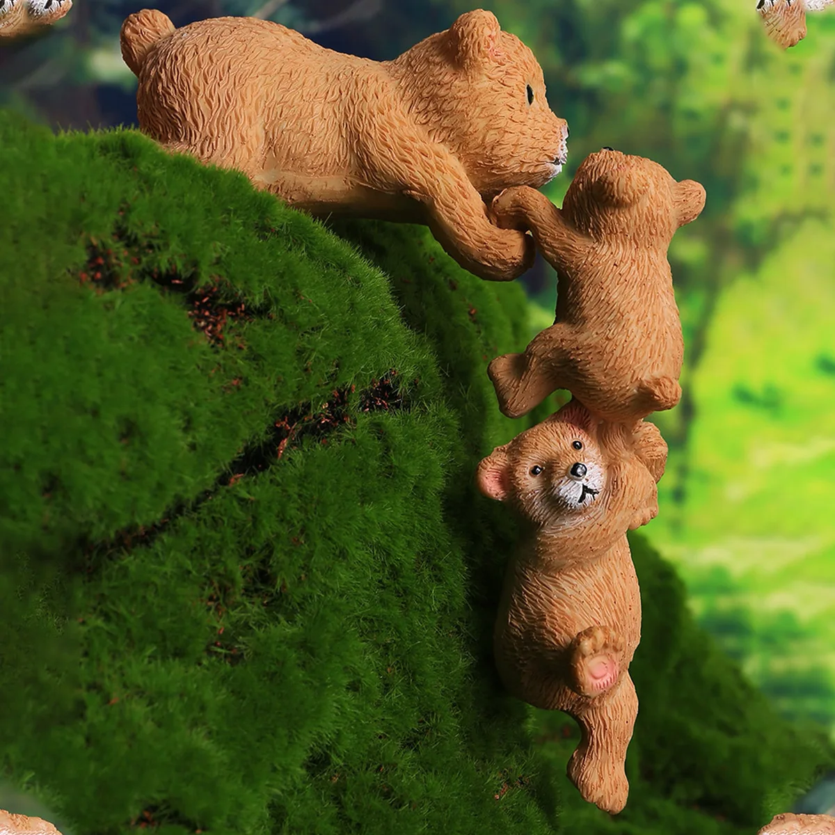 wholesale Resin Animal Model garden Decoration Three brown teddy bear Sculpture Ornaments art cute bear family statue