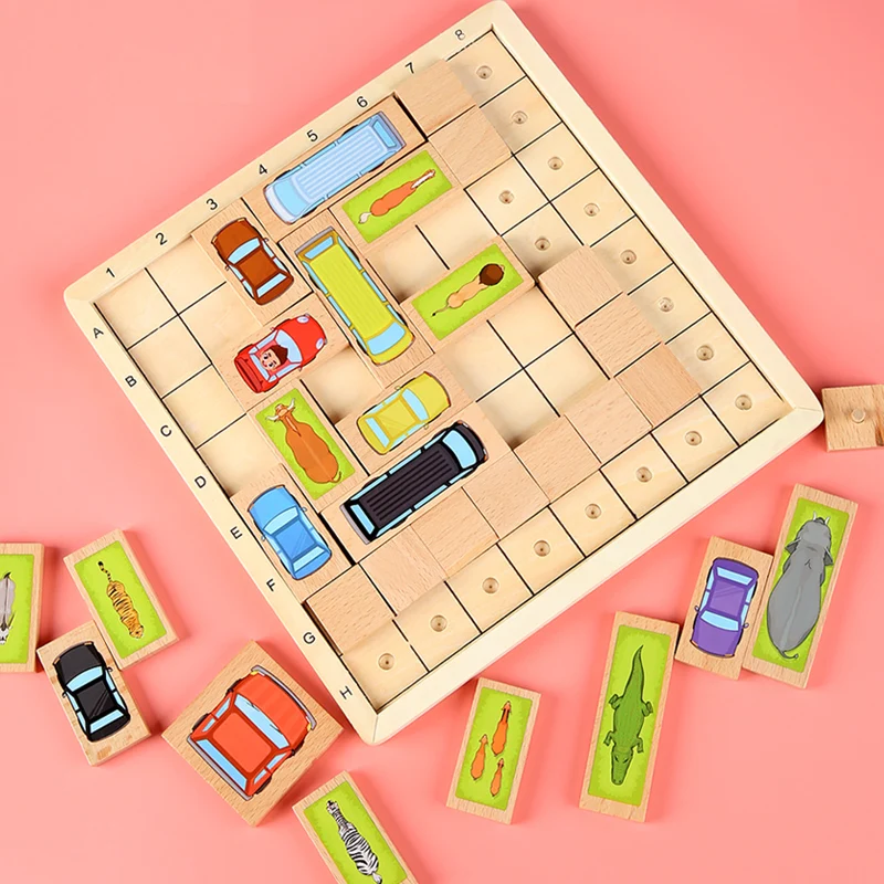 
Classic Intellectual Toy Wooden Huarong Road Customized Carving Pattern Huarong Road Sliding Puzzle 
