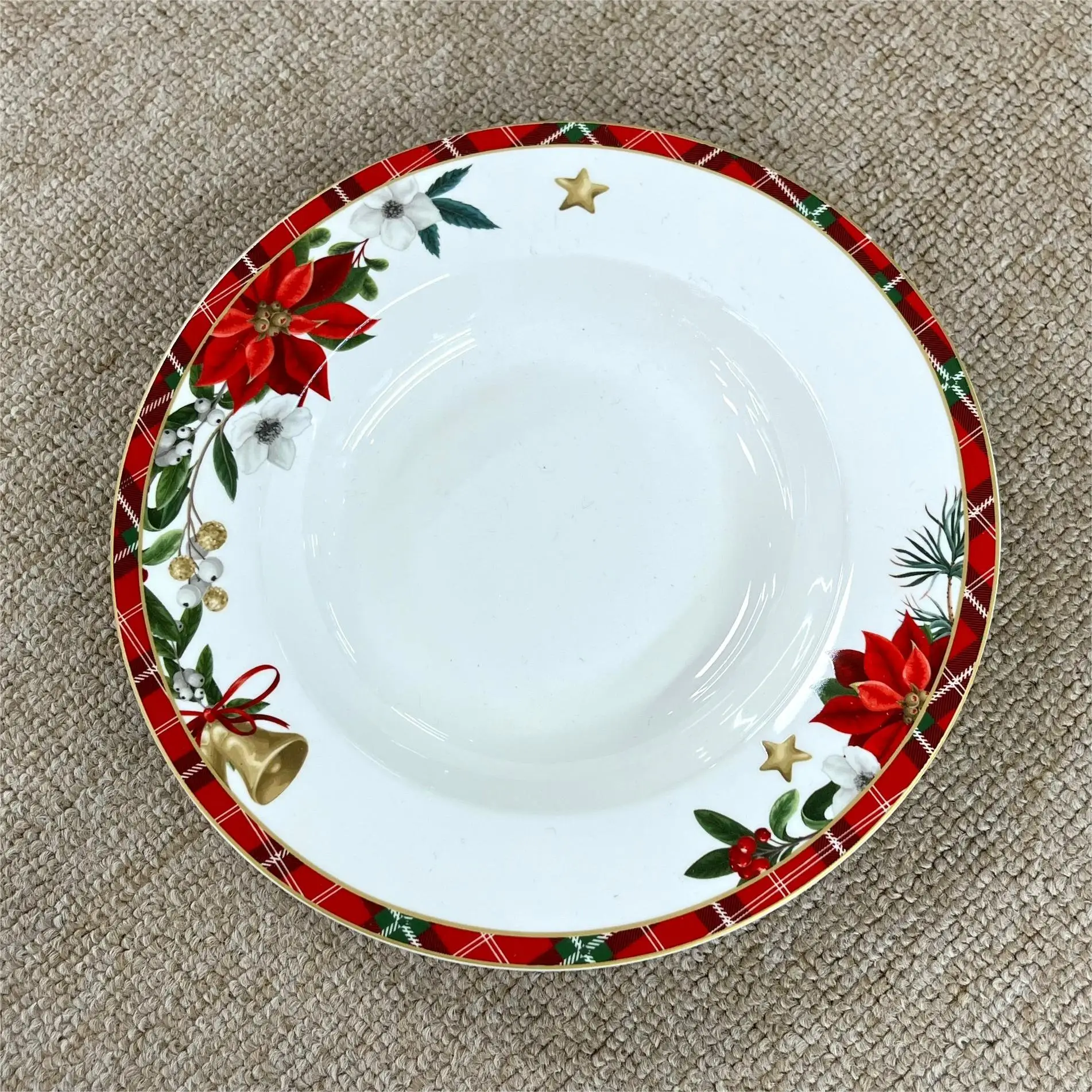 Holiday  Christmas-Themed Dinnerware Set with Salad Plates, Cups and Bowls, Unique Gift for Christmas