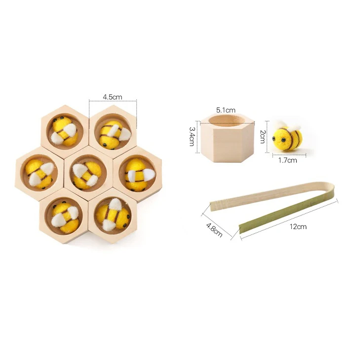 Sell well Baby coordinated training baby educational toys wooden beehive toy honey bee toys