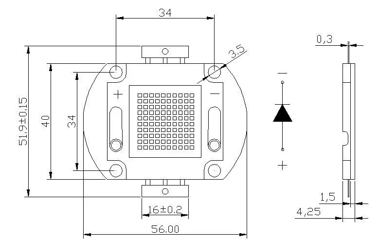 12v 30w high power led 3000lm epistar 30watt cob led chip