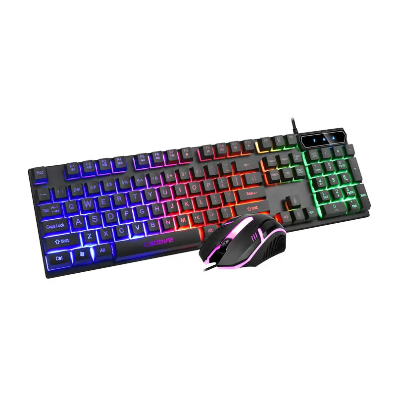 High quality 104 LED backlight gaming mechanical keyboard USB ergonomic RGB gaming keyboard mouse combos