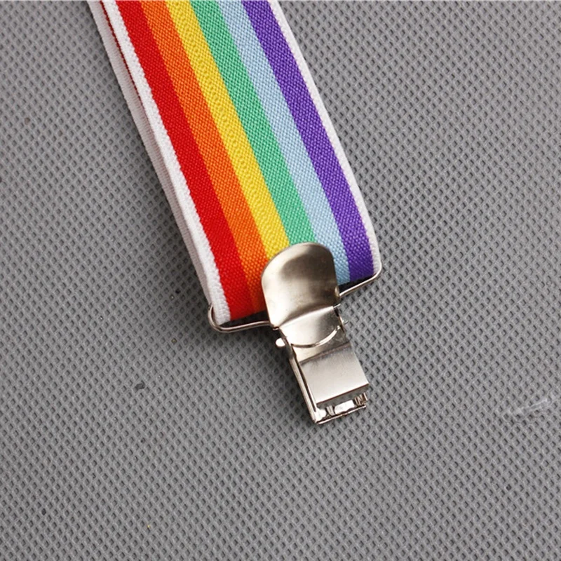 Подтяжки радужные мужские, подтяжки для брюк, носков, пояса, рубашек, праздничные подарочные