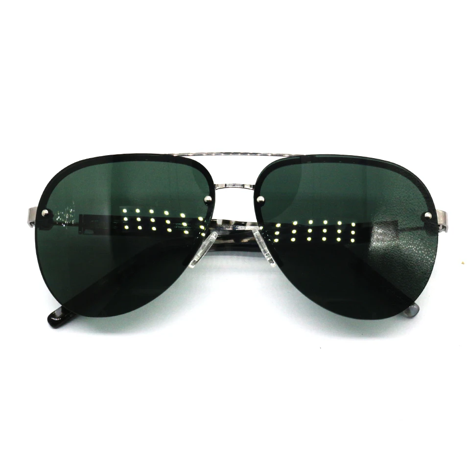 Retro Metal Double Bridge Polarized Sunglasses for Men Pilot UV400 Sunglasses