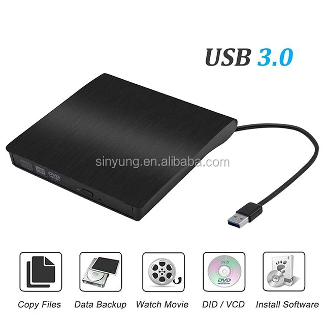 USB 3.0 External DVD-RW CD-RW Burner Recorder Optical Drive Rewritable Drive CD DVD ROM Combo Writer for MacBook Pro PC Win 7 8
