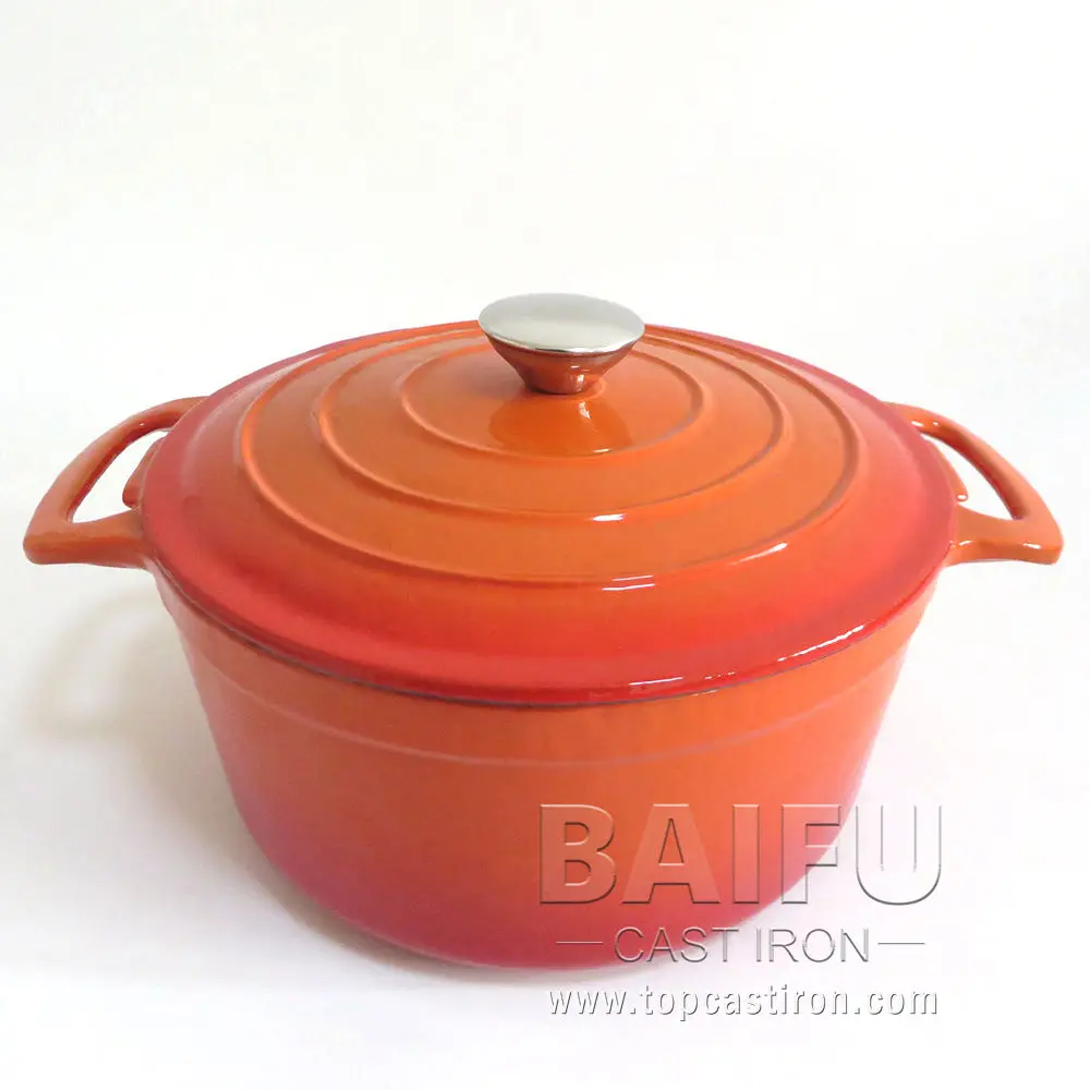 Cooking pot ,Round cast iron enamel casserole ,Cast Iron Cookware Casserole Enamel Dutch Oven With Lid
