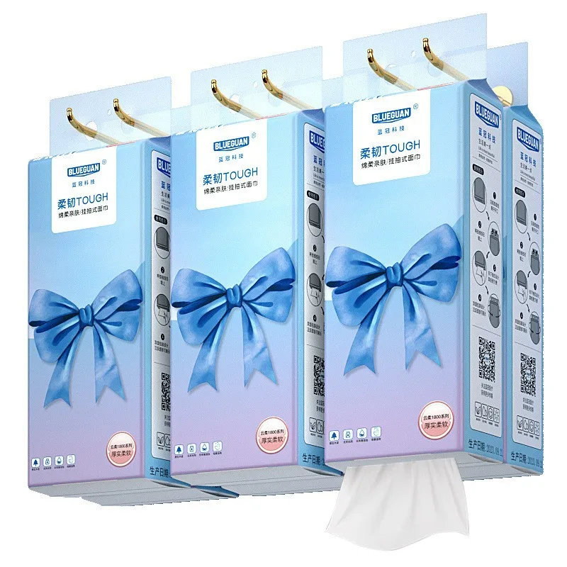Soft Pack Facial Tissue Paper Custom Printed Cleansing Skin Friendly Facial Paper Tissue