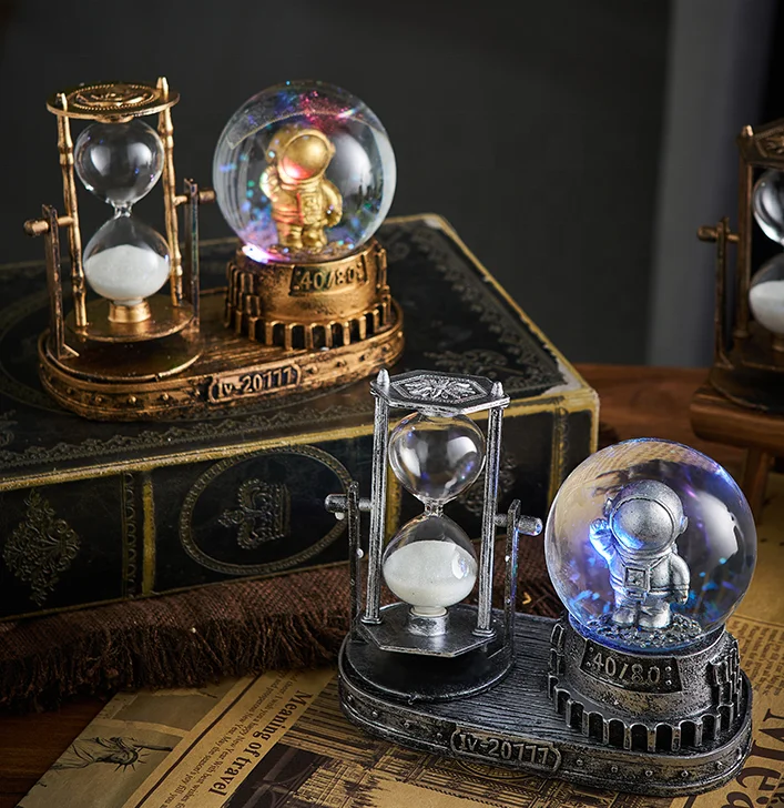 
European style office waiting room furniture with home decoration of astronaut hourglass 