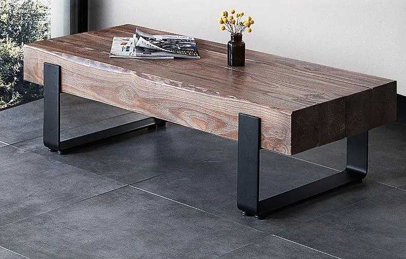 Wholesale Nordic Solid Wood Tea Table American Industrial Vintage Retro Living Room Table Industrial Rustic Coffee Table