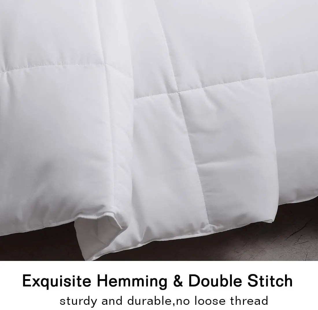 Hot Sale All-Season White Cotton Comforter Set Fluffy Luxury Goose down Filled Duvet Cover Flat Bed Sheet Four Seasons Bedding