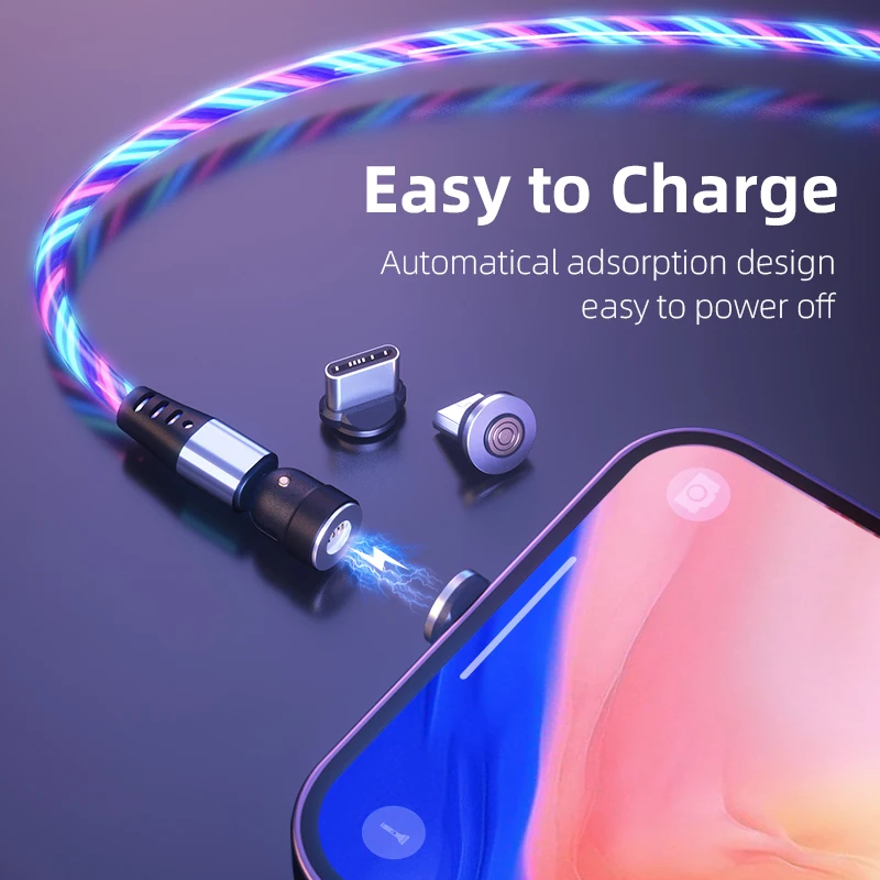  Магнитный зарядный usb-кабель 3 А 1 м 2 вращающийся на 360