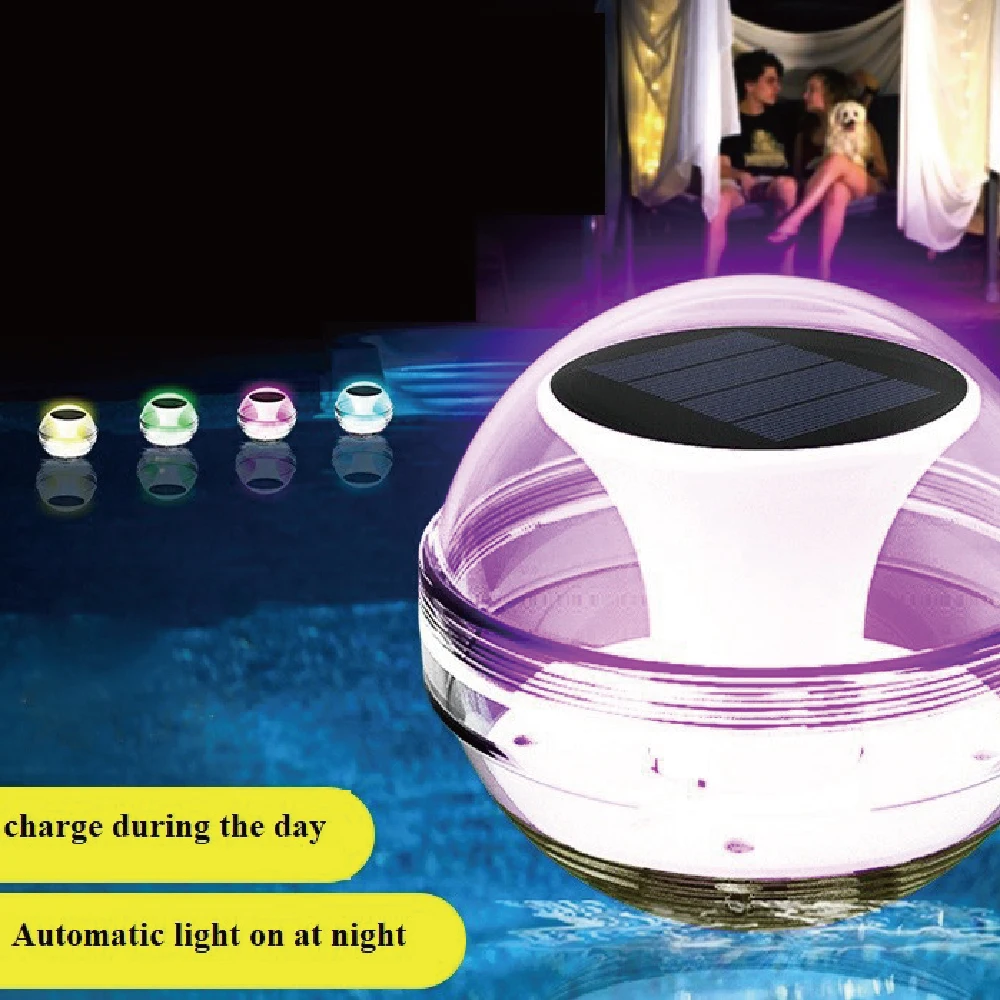 IP68 waterproof solar rechargeable mini led rgb swimming floating wireless pool ball lights water drift landscape pond light