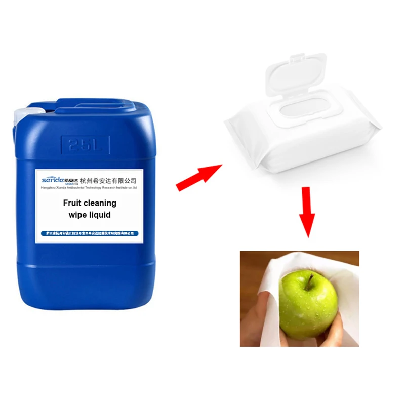 Fragrance Free Fruit Cleaning Food Grade Safe Wet Wipe Liquid Formula Solution Preservative