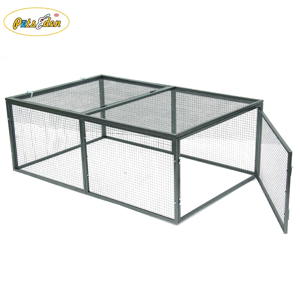 Double Door Puppy Cat Rabbit House Cage Furniture Dog Crate Kennel Outdoor Metal Pet Cages