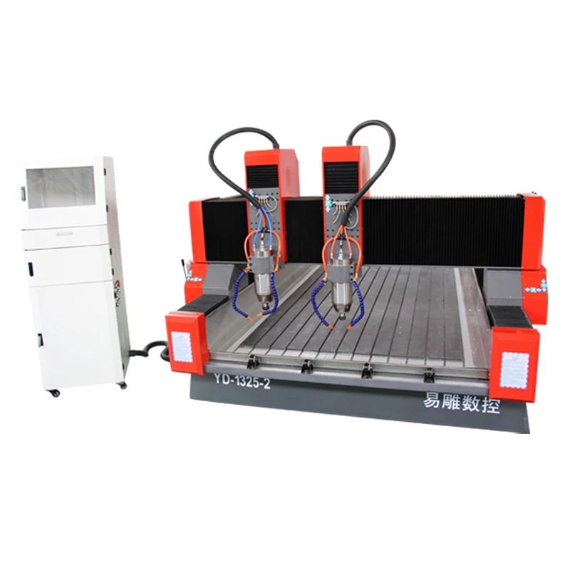 Профессиональная двойная головка 4 оси 1325 3d резьба по мрамору cnc router машина с поворотным