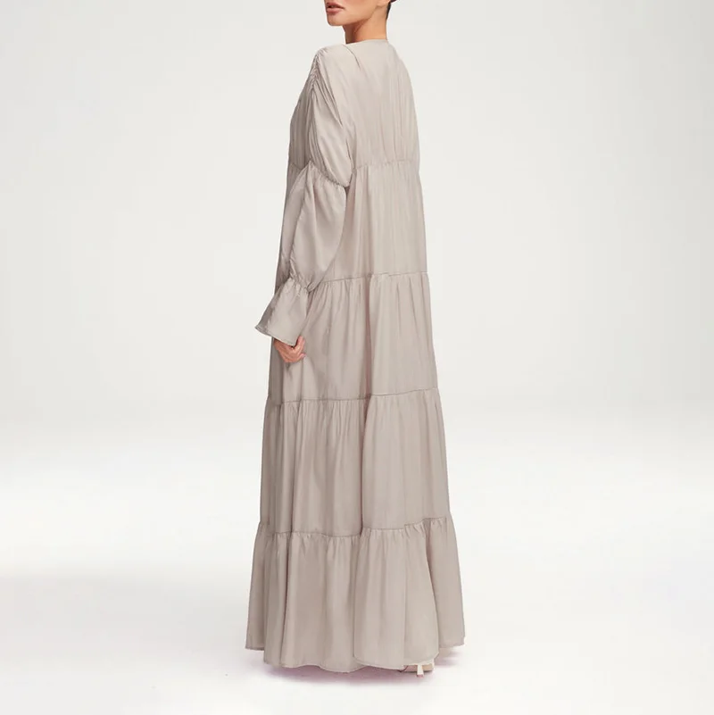 Dubai Turkey Arab Elegant Chiffon Kimono for Women Muslim Solid Color Open Islamic Clothing Muslim Dresses Abaya